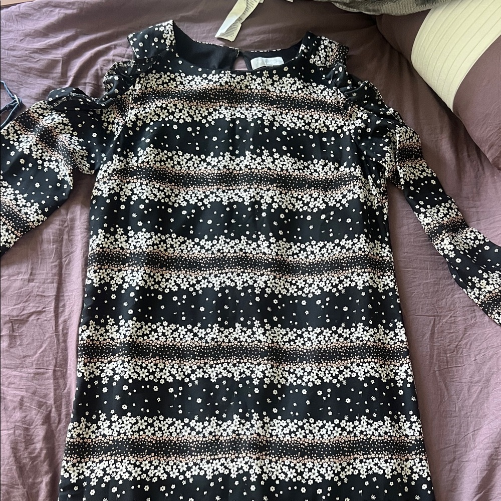 Black and White Floral Mini Dress
